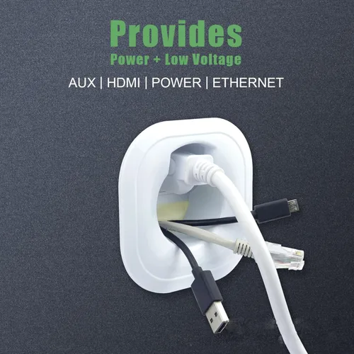 Vista 2 de Kit de gestión de cables en la pared - Oculta los cables de TV al montar un televisor - Incluye administración de cables de alimentación y bajo