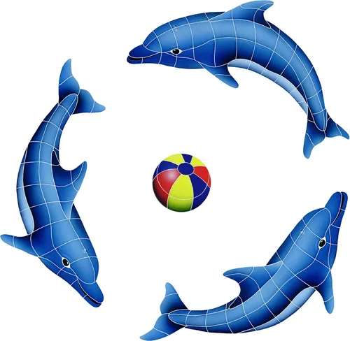 Dolphin Group - Mosaico de cerámica para piscina (Multi, 42 x 42 pulgadas)