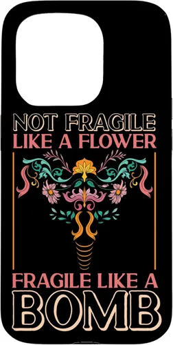 Vista 14 de iPhone 13 Pro Max feminista no frágil como una flor frágil como una bomba