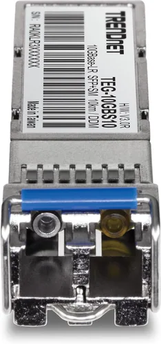Vista 5 de TRENDnet SFP to RJ45 10GBASE-LR SFP+ Módulo LC monomodo, TEG-10GBS10, hasta 6.2 mi (6.2 millas), Transceptor SFP conectable en caliente, Conector LC