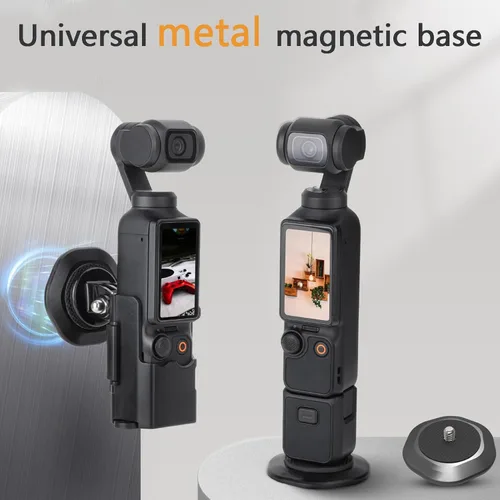 Vista 2 de Soporte magnético para cámara con rosca de 1/4"-20 para DJI Osmo Pocket 3/2, para Insta360 ONE X3/2/1/GO 3, para FIMI Palm 2/1 Adaptador