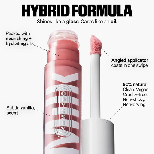 Vista 2 de Milk Makeup Odyssey Lip Gloss – Non-Sticky, Hydrating + Sheer-Tinted Gloss with Long-Lasting, High Shine Finish – Vegan Formula Nourishes with