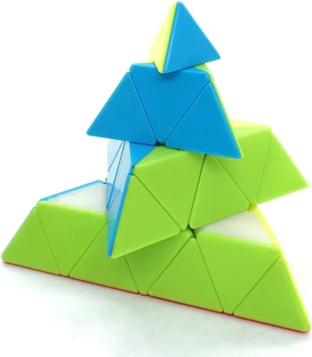 Vista 3 de Cubo piraminx 4x4 pirámide 4x4x4, cubo mágico de velocidad sin calcomanías, triángulo, rompecabezas, rompecabezas para niños