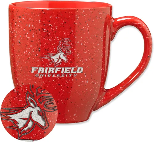 Vista 364 de Rico Industries NCAA Saint Joseph's (PA) Hawks Logo Principal Color Marrón 16 oz Logotipo del Equipo de Color Láser Grabado en Cerámica Moteada Taza