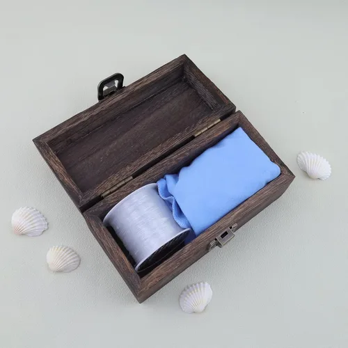 Vista 9 de Caja de madera antigua con tapa con bisagras y cerradura, caja de almacenamiento rectangular de madera decorativa para manualidades, pasatiempos