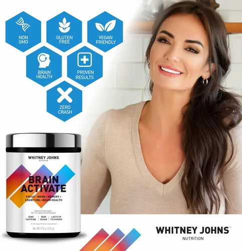 Vista 5 de Whitney Johns - Suplemento de refuerzo cerebral, enfoque nootrópico, suplementos cerebrales para memoria y enfoque, reduce la niebla cerebral