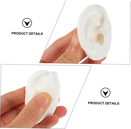 Vista 2 de Healeved 8 Pairs Artificial Ears Artificial Silicone Ear Fake Ear Models Jewelry Simulation Ear Models Soft molde de para resina Child Multifunction