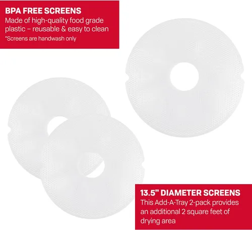 Vista 4 de Nesco MS-2-6 Malla Redonda 15 12" Clean-A- Pantallas para Deshidratadores de Alimentos, Paquete de 2