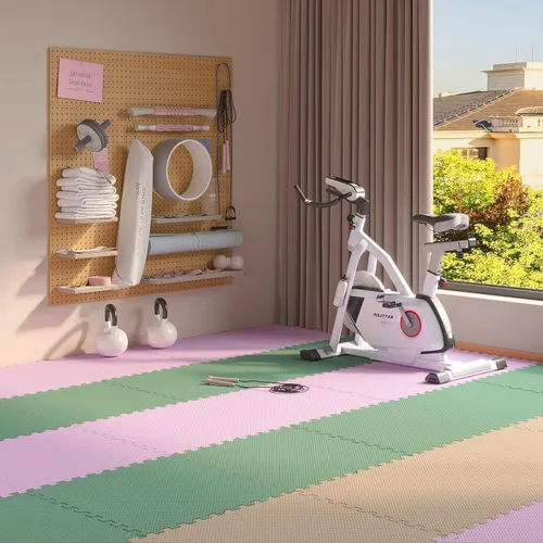 Vista 5 de Tapete de gimnasio en casa, tapete de ejercicio de rompecabezas, baldosas de espuma EVA entrelazadas para equipos de entrenamiento en casa y áreas