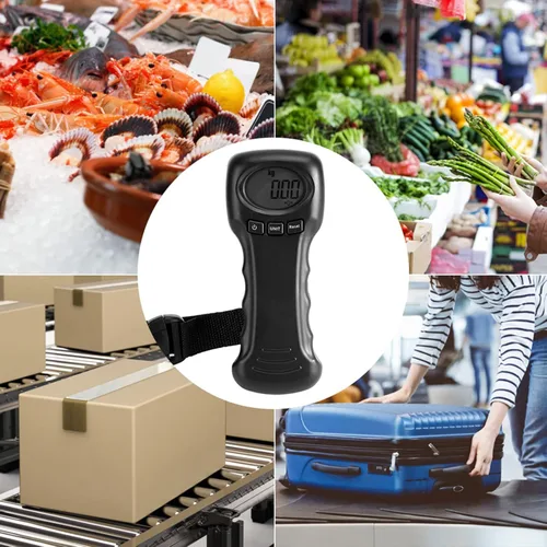 Vista 5 de Báscula de equipaje, Ocs8 110.2lbs110Lb portátil de viaje colgante de equipaje con pantalla digital LCD, lectura de bloqueo automático después