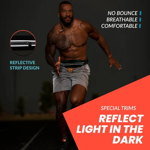 Vista 3 de Cinturón con número de carrera con correas elásticas, Cinturón negro, Talla única, Cinturón de carrera