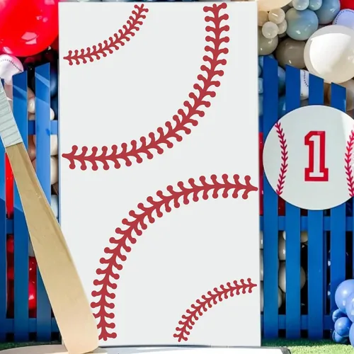 Vista 7 de Calcomanía de pared grande de béisbol, calcomanías de vinilo con puntadas de béisbol para techo, calcomanías de pared para despegar y pegar