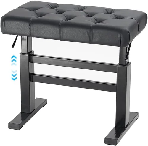 Vista 11 de lumizone Banco de piano hidráulico de elevación – Banco de teclado ajustable en altura taburete de piano resistente con piel sintética de 23.62 x
