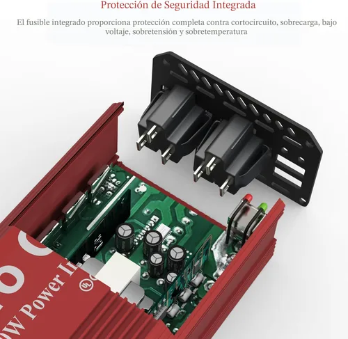 Vista 4 de Pro Chaser Inversores de potencia de 400 W para vehículos: convertidor de inversor de automóvil de 12 V CC a CA 110 V, puertos de carga USB duales