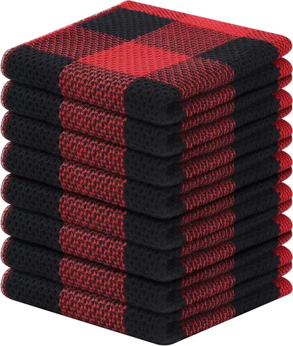 Vista 63 de Mordimy Trapos de cocina a cuadros 100% algodón, 12 x 12 pulgadas, súper suaves y absorbentes, de secado rápido, trapos de cocina para cocina, Beige