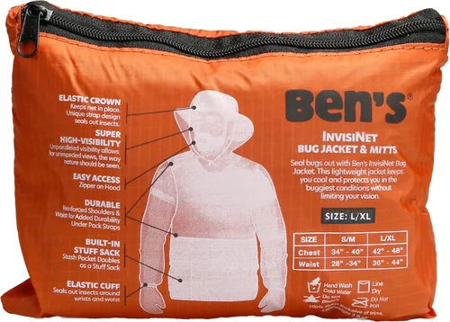 Vista 9 de Ben's InvisiNet - Chaqueta para insectos y guantes - Protección contra insectos duradera y cómoda para actividades al aire libre - Red de insectos