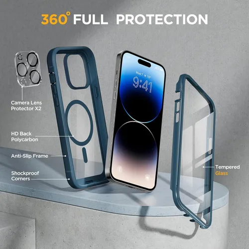 Vista 189 de Miracase - Funda para iPhone SE de 3ª/2ª generación 2022 2020 de cuerpo completo con protector de pantalla de vidrio integrado, resistente Negro