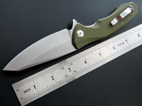 Vista 2 de Eafengrow Navajas de bolsillo D2 y mango G10, supervivencia al aire libre y cuchillo de transporte diario con clip (EF228-camuflaje)