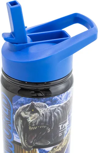 Vista 2 de Jurassic World - Botella de agua aislada para niños Jurassic World de 20 onzas Botella de dinosaurio reutilizable de doble pared sin BPA
