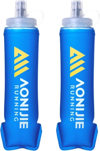 Vista 22 de Azarxis - Botellas plegables de frasco suave de TPU, libres de BPA, 250ml 350ml 500ml 600ml para cinturón de hidratación, mochila, correr