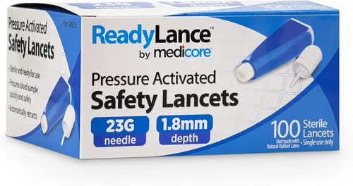 Vista 8 de Lancetas de seguridad activadas por presión, 100 lancetas, 0.827 x 0.087 in, verde