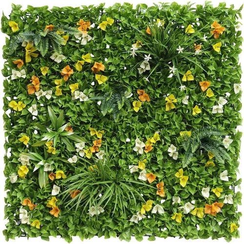 Vista 29 de ECOOPTS Rejilla de privacidad de hiedra sintética, paneles artificiales de boj de 20 x 20 pulgadas, plantas de seto topiario para decoración