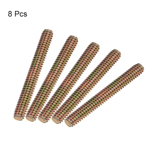 Vista 3 de uxcell 8 piezas de zinc de color totalmente roscado varilla 1/4"-20, 2" longitud, tornillo de rosca de acero al carbono para montaje de muebles