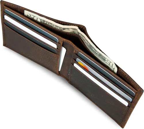Vista 6 de Lucky Brand Men's Bifold Wallet ID Window Card Slots Genuine Leather Organization Durable Stylish