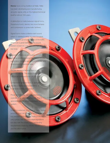 Vista 4 de HELLA H31631021 Cuerno de tono alto Supertone de 12 V con parrilla protectora roja, bocina individual