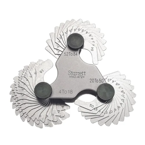 Vista 9 de Starrett Medidor de paso de tornillo de acero con dispositivo de bloqueo, ideal para trabajos de construcción y mejoras del hogar, rango
