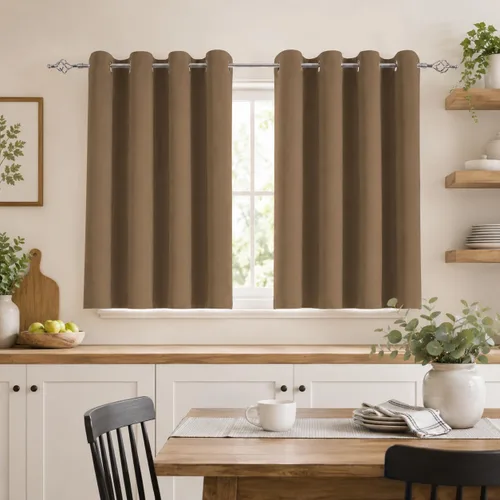 Vista 34 de Aquazolax Cortinas opacas de 45 pulgadas de largo, juego de 2 paneles para guardería, cortinas de tratamiento de ventanas con aislamiento térmico