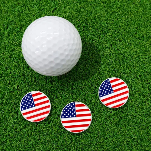 Vista 4 de FINGER TEN - Marcador de pelota de golf con clip para gorra, marcadores de patrones variados, juego de regalo de valor, marca de juego Divot