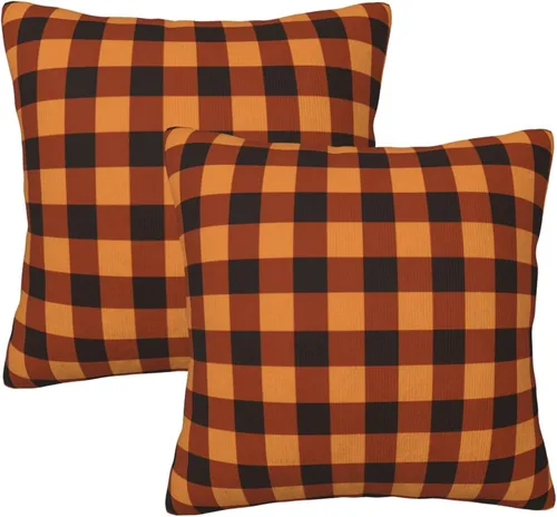 Vista 12 de Pack of 2 Short Plush Throw Pillow Covers 16 X 16 Inch, Retro Yellow Purple Stripes Couch Throw Pillow Covers Cozy Pillowcases, Couch Pillow Covers