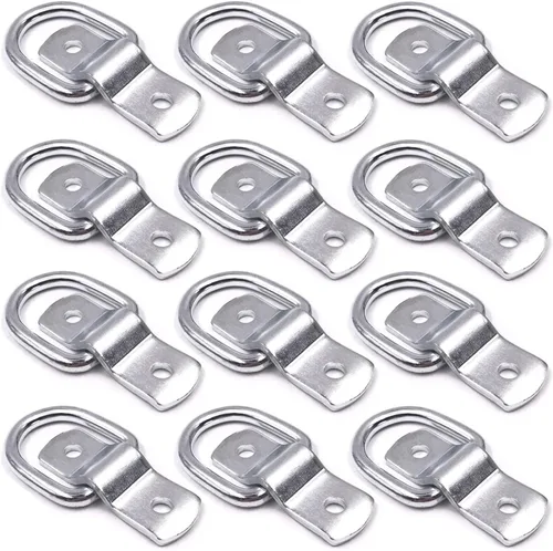 Vista 7 de Paquete de 12 anillos en D, anillo de anclaje de 1/4 pulgadas para cargas en remolques, camiones, caravanas, furgonetas, ATV, SUV, barcos