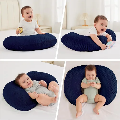 Vista 13 de Almohada de lactancia para biberón y lactancia materna, elementos esenciales de lactancia de comodidad ergonómica para mamá y bebé, almohada