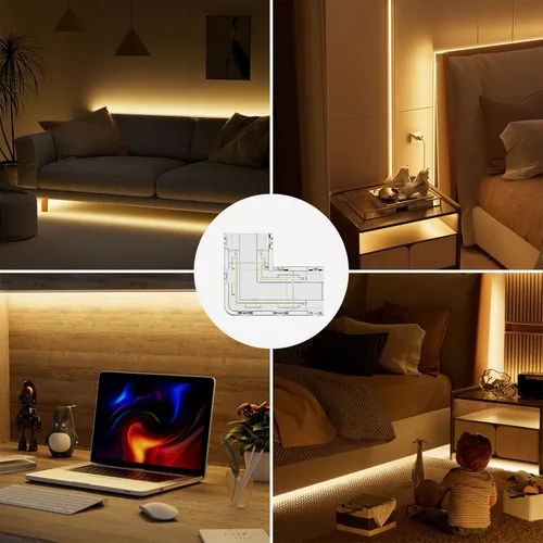 Vista 6 de PAUTIX COB LED Strip Lights 32.8ft/10m Warm White 2700K 504LEDs/m,9600lm Flexible CRI90+ LED Tape Super Bright, DC24V for Cabinet Home DIY Lighting