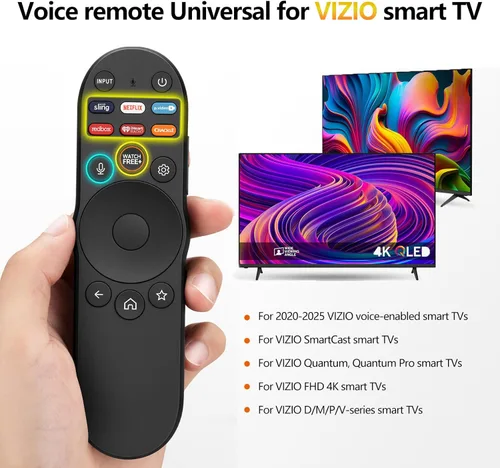 Vista 2 de Reemplazo para VIZIO-Smart-TV-Remote - XRT270 Control de voz universal para VIZIO SmartCast D/P/M/V-Series FHD 4K Quantum Pro TVs
