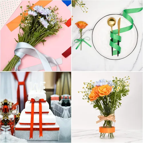 Vista 5 de 1-1/2"x50 Yards Apple Green Double Faced Satin Ribbon,Solid Color High Density Fabric Ribbon Rolls,Great for Gift Wrapping,Sewing,Crafts,DIY Bows