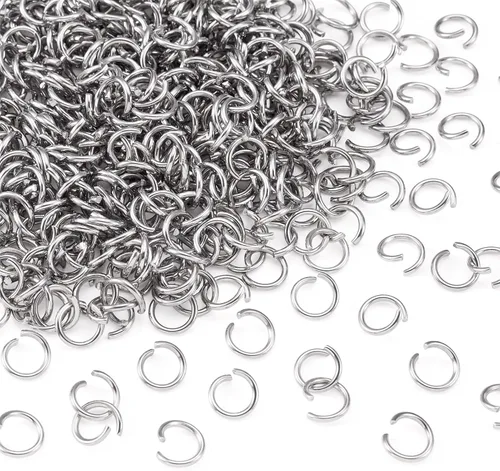 Craftdady 1000 anillos de acero inoxidable abiertos de 0.394 in redondos de 0.055 in de grosor para fabricación de joyas