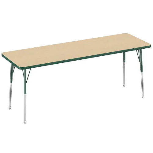Vista 72 de FDP - Mesa rectangular para actividades escolares y de oficina (24 x 36 pulgadas), patas estándar con deslizadores giratorios, altura ajustable
