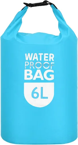 Vista 2 de Bolsa seca impermeable de 6 litros, bolsa seca portátil, bolsa de almacenamiento ligera y seca para gimnasio, kayak, senderismo, natación