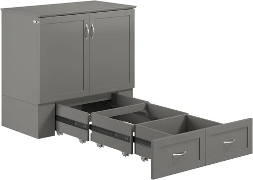 Vista 9 de AFI, Hamilton Murphy - Cómoda de cama individual XL con colchón de 6 pulgadas, cajón de almacenamiento y cargador USB integrado, color gris