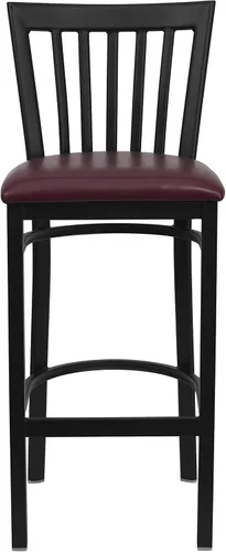 Vista 72 de Flash Furniture HERCULES Series Black School House Back Metal Restaurant Barstool - Asiento de vinilo negro