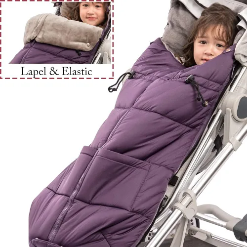Vista 5 de Saco universal para cochecito – Saco de dormir grueso para invierno, cubierta repelente al agua, manta de corte, se adapta a todos los cochecitos