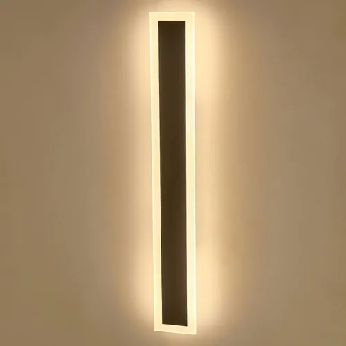 Vista 5 de TFCFL Aplique de pared para exteriores, lámpara de pared LED de 18 W, luz cálida de 3000 K, IP65, impermeable, larga, para pared, pantalla acrílica