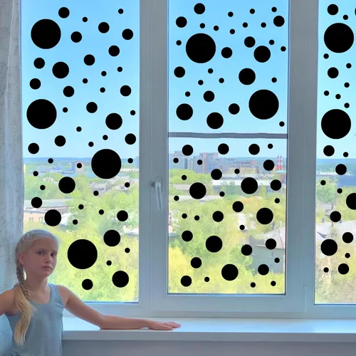 Vista 7 de 1240 calcomanías de pared de lunares negros, calcomanías de pared para niños, calcomanías extraíbles de círculo redondo de arco iris para sala