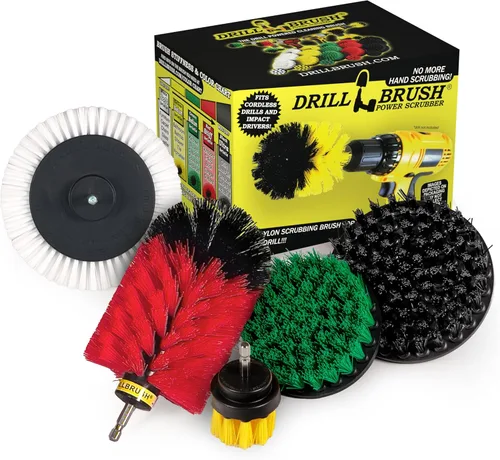 Vista 9 de Useful Products - Juego de 5 cepillos de limpieza ultra rígidos Black Drillbrush - Kit de accesorios de cepillo de parrilla no metálico para taladro