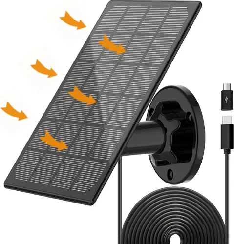 Vista 8 de Panel solar para cámara exterior, cargador solar resistente al agua IP66, suministro de energía solar continuo para cámaras de seguridad, con cable
