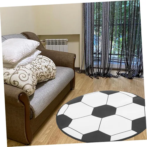 Vista 4 de Alfombra de patrón de fútbol Estera de silla de computadora de fútbol Almohadilla protectora de poliéster para sala de estar