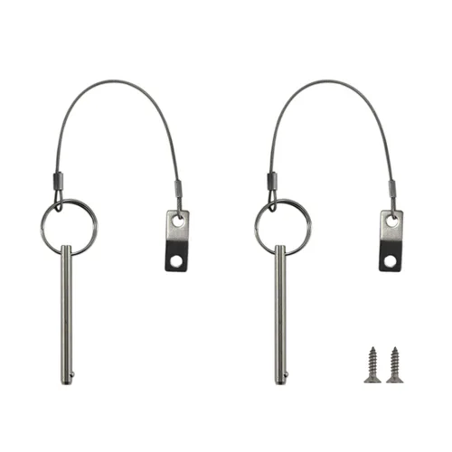 Par de pasadores de liberación rápida, diámetro de 1/4 pulgadas (0.248 in), longitud total 3 pulgadas, longitud efectiva de 2.4 pulgadas, acero